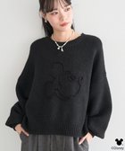 【アースミュージックアンドエコロジー/earth music&ecology】のDisney/ミッキーコード刺繍ニットプルオーバー ブラック|ID: prp329100004782712 ipo3291000000034706671