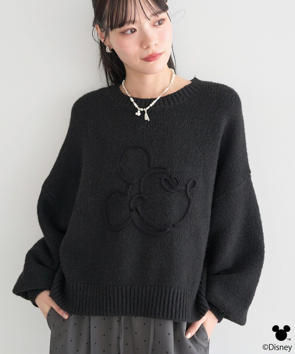 【アースミュージックアンドエコロジー/earth music&ecology】のDisney/ミッキーコード刺繍ニットプルオーバー インテリア・キッズ・メンズ・レディースファッション・服の通販 founy(ファニー) ファッション Fashion レディースファッション Fashion for Women トップス・カットソー Cut & Sew Tops ニット Knit Tops & Sweaters カジュアルプルオーバー・ニットトップス Pullovers & Knit Tops / Casual Pullovers おすすめ Recommended / Our Picks キャラクター Character, Licensed Characters シンプル Simple, Minimal セーター Sweater, Knitwear デニム Denim, Jeans Material フロント Front, Front Design エレガント 上品 Elegant A/W・秋冬 Autumn/Winter ブラック|ID: prp329100004782712 ipo3291000000035564610