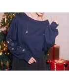【アースミュージックアンドエコロジー/earth music&ecology】のDisney/キラキラモチーフ刺繍オフショルスウェット ネイビー|ID: prp329100004782715 ipo3291000000034706679