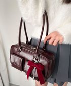【ウィゴー/WEGO】のチャーム付きスクエアボストンバッグ ワイン|ID: prp329100004782754 ipo3291000000034706888