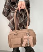 【ウィゴー/WEGO】のチャーム付きスクエアボストンバッグ ベージュ|ID: prp329100004782754 ipo3291000000034706889