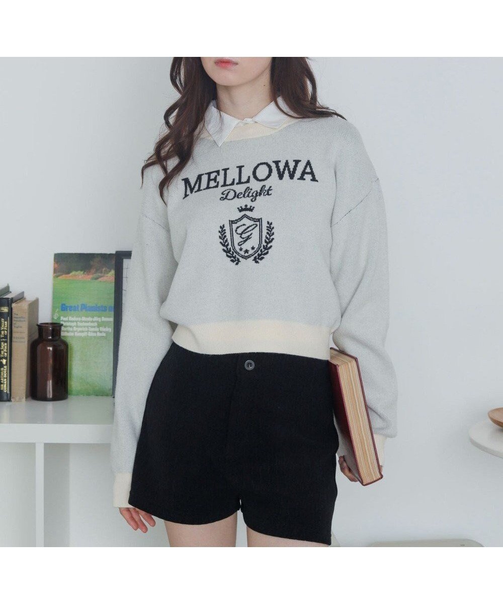 【ウィゴー/WEGO】のシャツドッキングジャガードニット インテリア・キッズ・メンズ・レディースファッション・服の通販 founy(ファニー) 　ファッション　Fashion　レディースファッション　Fashion for Women　トップス・カットソー　Cut & Sew Tops　ニット　Knit Tops & Sweaters　シャツ・ブラウス・オフィスカジュアル　Elegant Blouses & Button-Ups　クラシック　Classic, Timeless Style　スキニーデニム　Skinny Jeans, Slim Jeans　ストレート　Straight, Straight Cut　スマホ　Smartphone, Mobile Device　セーター　Sweater, Knitwear　デニム　Denim, Jeans Material　ドッキング　Docking, Mixed Material　ミニスカート　Mini Skirt, Short Skirt　ロング　Long, Long-Length　ワイド　Wide, Wide Fit　冬　Winter / This Winter　春　Spring　秋　Autumn　A/W・秋冬　Autumn/Winter　長袖　Long Sleeve, Full Sleeve　ホワイトアイボリー|ID: prp329100004782759 ipo3291000000034706911