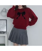 【ウィゴー/WEGO】のベロアリボンアップリケタックスリーブニット ワイン|ID: prp329100004782760 ipo3291000000034706921
