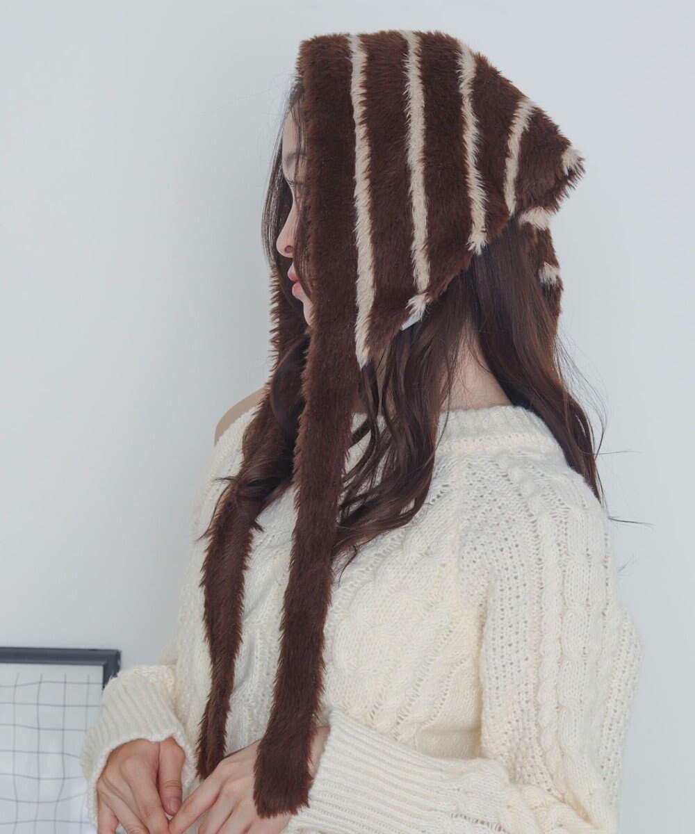 【ウィゴー/WEGO】のボーダーニットバブーシュカ 人気、トレンドファッション・服の通販 founy(ファニー) 　ファッション　Fashion　レディースファッション　Fashion for Women　トップス・カットソー　Cut & Sew Tops　ニット　Knit Tops & Sweaters　キャップ&ハット　Hats & Caps　ガーリー　Girly, Feminine Style　キャップ　Cap, Baseball Cap　スマホ　Smartphone, Mobile Device　トレンド　Trend, Trending Now　フェミニン　Feminine, Girly　ボーダー　Border, Stripe　帽子　Hat, Headwear　A/W・秋冬　Autumn/Winter　防寒　Cold Protection, Winter-Ready　 other-1|ID: prp329100004782762 ipo3291000000034706931