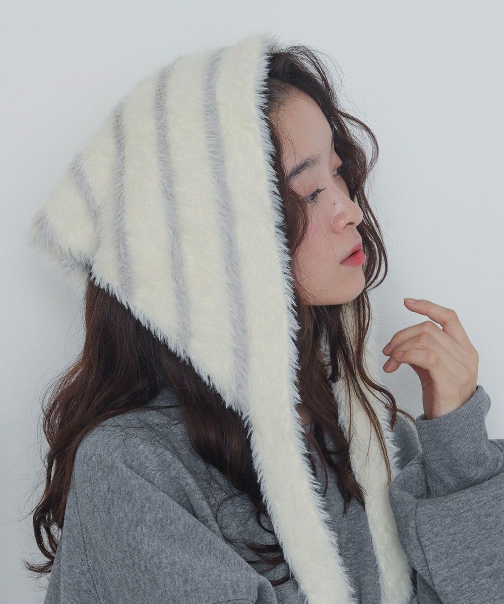 【ウィゴー/WEGO】のボーダーニットバブーシュカ インテリア・キッズ・メンズ・レディースファッション・服の通販 founy(ファニー) 　ファッション　Fashion　レディースファッション　Fashion for Women　トップス・カットソー　Cut & Sew Tops　ニット　Knit Tops & Sweaters　キャップ&ハット　Hats & Caps　ガーリー　Girly, Feminine Style　キャップ　Cap, Baseball Cap　スマホ　Smartphone, Mobile Device　トレンド　Trend, Trending Now　フェミニン　Feminine, Girly　ボーダー　Border, Stripe　帽子　Hat, Headwear　A/W・秋冬　Autumn/Winter　防寒　Cold Protection, Winter-Ready　オフホワイト|ID: prp329100004782762 ipo3291000000034706933