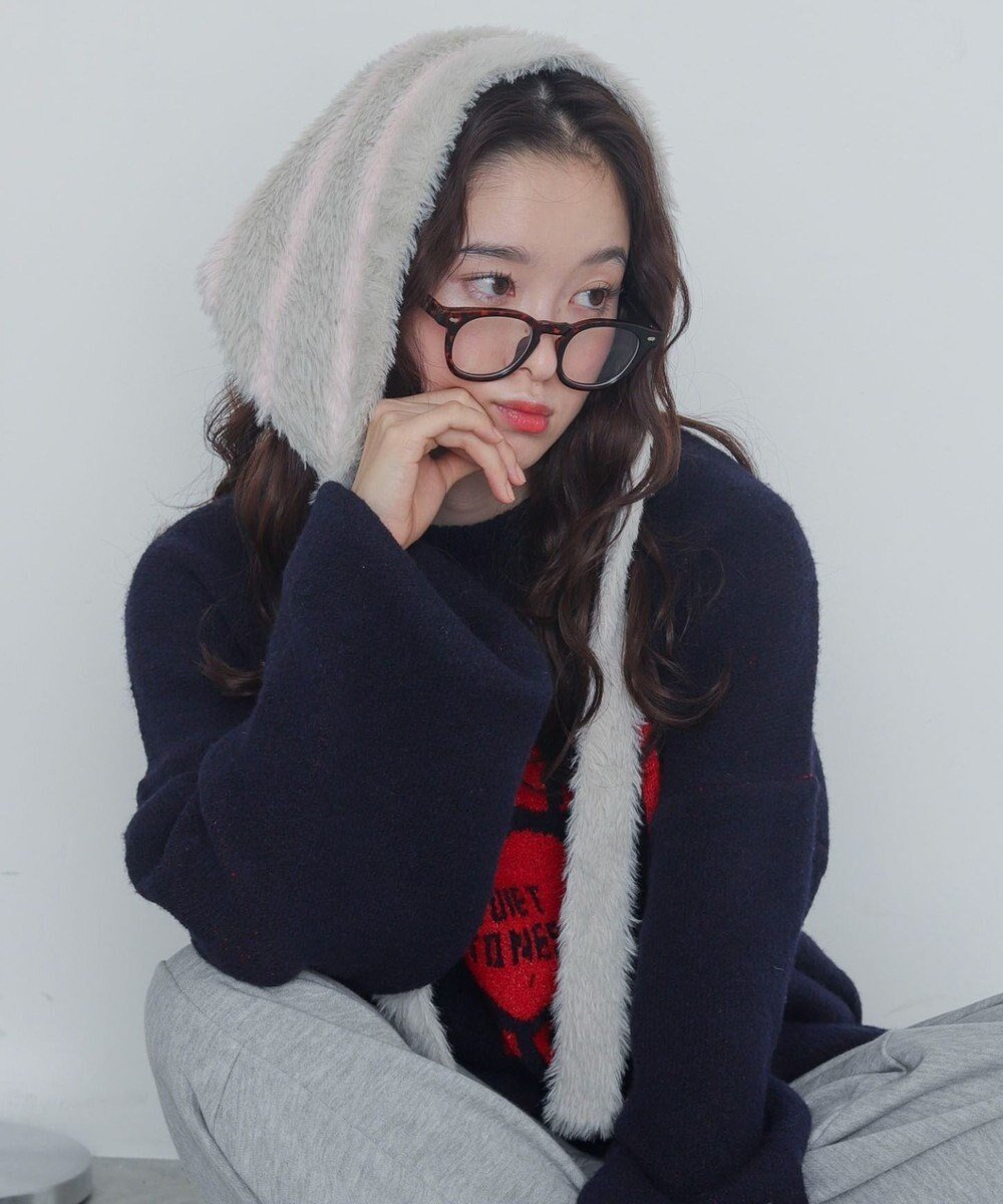 【ウィゴー/WEGO】のボーダーニットバブーシュカ インテリア・キッズ・メンズ・レディースファッション・服の通販 founy(ファニー) 　ファッション　Fashion　レディースファッション　Fashion for Women　トップス・カットソー　Cut & Sew Tops　ニット　Knit Tops & Sweaters　キャップ&ハット　Hats & Caps　ガーリー　Girly, Feminine Style　キャップ　Cap, Baseball Cap　スマホ　Smartphone, Mobile Device　トレンド　Trend, Trending Now　フェミニン　Feminine, Girly　ボーダー　Border, Stripe　帽子　Hat, Headwear　A/W・秋冬　Autumn/Winter　防寒　Cold Protection, Winter-Ready　グレー|ID: prp329100004782762 ipo3291000000034706934