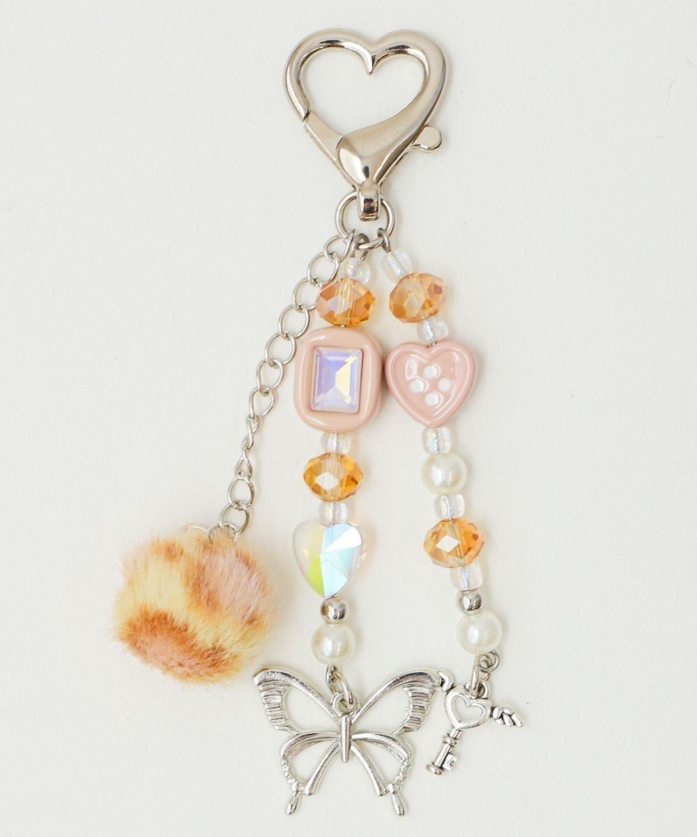 【ウィゴー/WEGO】のレオパードぽんぽんビーズキーホルダー インテリア・キッズ・メンズ・レディースファッション・服の通販 founy(ファニー) 　ファッション　Fashion　レディースファッション　Fashion for Women　ミニ財布・二つ折り財布　Wallets & Card Cases　おすすめ　Recommended / Our Picks　ガーリー　Girly, Feminine Style　キーホルダー　Keychain, Key Holder　スマホ　Smartphone, Mobile Device　スマホショルダーバッグ　Smartphone Shoulder Bag　チャーム　Charm, Pendant　バタフライ　Butterfly, Butterfly Motif　ポーチ　Pouch, Small Case　レオパード　Leopard, Animal Print　財布　Wallet, Purse　ライトベージュ|ID: prp329100004782789 ipo3291000000034707048