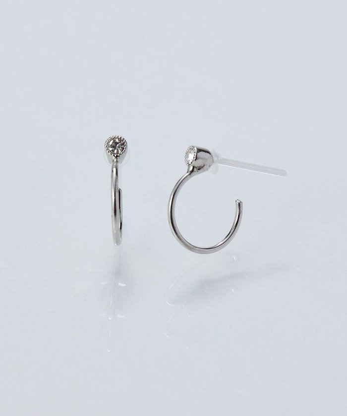 【フィービィー/phoebe】の【金属アレルギー対応】ポイントビジューフープピアス/ニッケルフリー シルバー インテリア・キッズ・メンズ・レディースファッション・服の通販 founy(ファニー) https://founy.com/ ファッション Fashion レディースファッション Fashion for Women アクセサリー Fashion Accessories シルバー Silver, Metallic Silver シンプル Simple, Minimal ビジュー Bijou, Jewel-like Accent フープ Hoop, Hoop Earrings モチーフ Motif, Design Theme |ID: prp329100004784752 ipo3291000000034735486