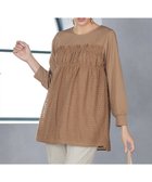 【ティアクラッセ/Tiaclasse】のポンチ×ジャガードドッキングチュニック キャメル|ID: prp329100004784765 ipo3291000000034735534