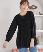 【ティアクラッセ/Tiaclasse】のポンチ×ジャガードドッキングチュニック ブラック|ID: prp329100004784765 ipo3291000000034735535