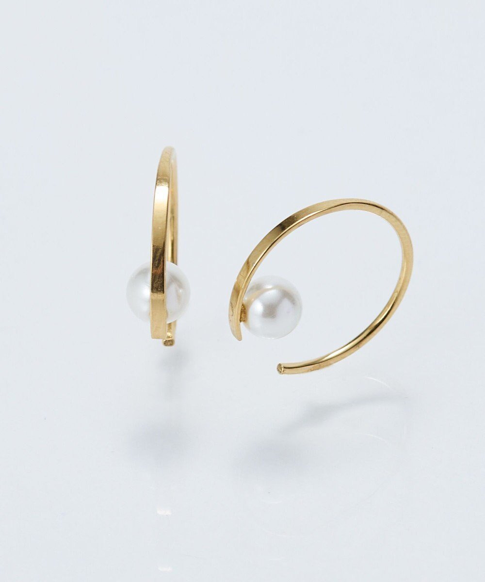 【フィービィー/phoebe】の【金属アレルギー対応】カーブラインパールピアス/サージカルステンレス ゴールド 人気、トレンドファッション・服の通販 founy(ファニー) 　ファッション　Fashion　レディースファッション　Fashion for Women　アクセサリー　Fashion Accessories　シンプル　Simple, Minimal　パール　Pearl, Pearl Accent　フープ　Hoop, Hoop Earrings　メタル　Metal, Metal Parts　モチーフ　Motif, Design Theme　エレガント 上品　Elegant　片耳　One-Ear, Single Earring　 other-1|ID: prp329100004784783 ipo3291000000034735607