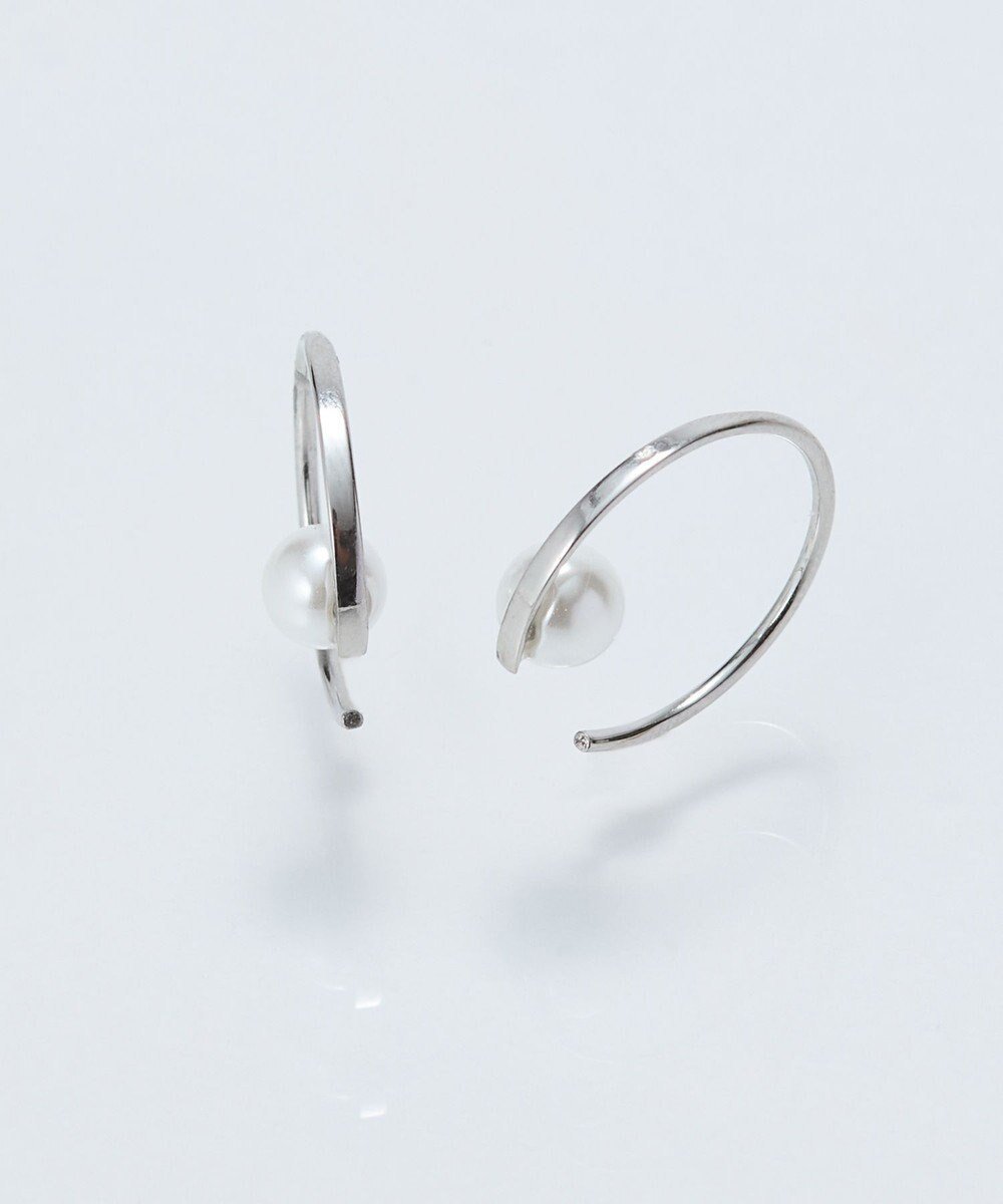 【フィービィー/phoebe】の【金属アレルギー対応】カーブラインパールピアス/サージカルステンレス シルバー インテリア・キッズ・メンズ・レディースファッション・服の通販 founy(ファニー) 　ファッション　Fashion　レディースファッション　Fashion for Women　アクセサリー　Fashion Accessories　シルバー　Silver, Metallic Silver　シンプル　Simple, Minimal　パール　Pearl, Pearl Accent　フープ　Hoop, Hoop Earrings　メタル　Metal, Metal Parts　モチーフ　Motif, Design Theme　エレガント 上品　Elegant　シルバー|ID: prp329100004784784 ipo3291000000034735610