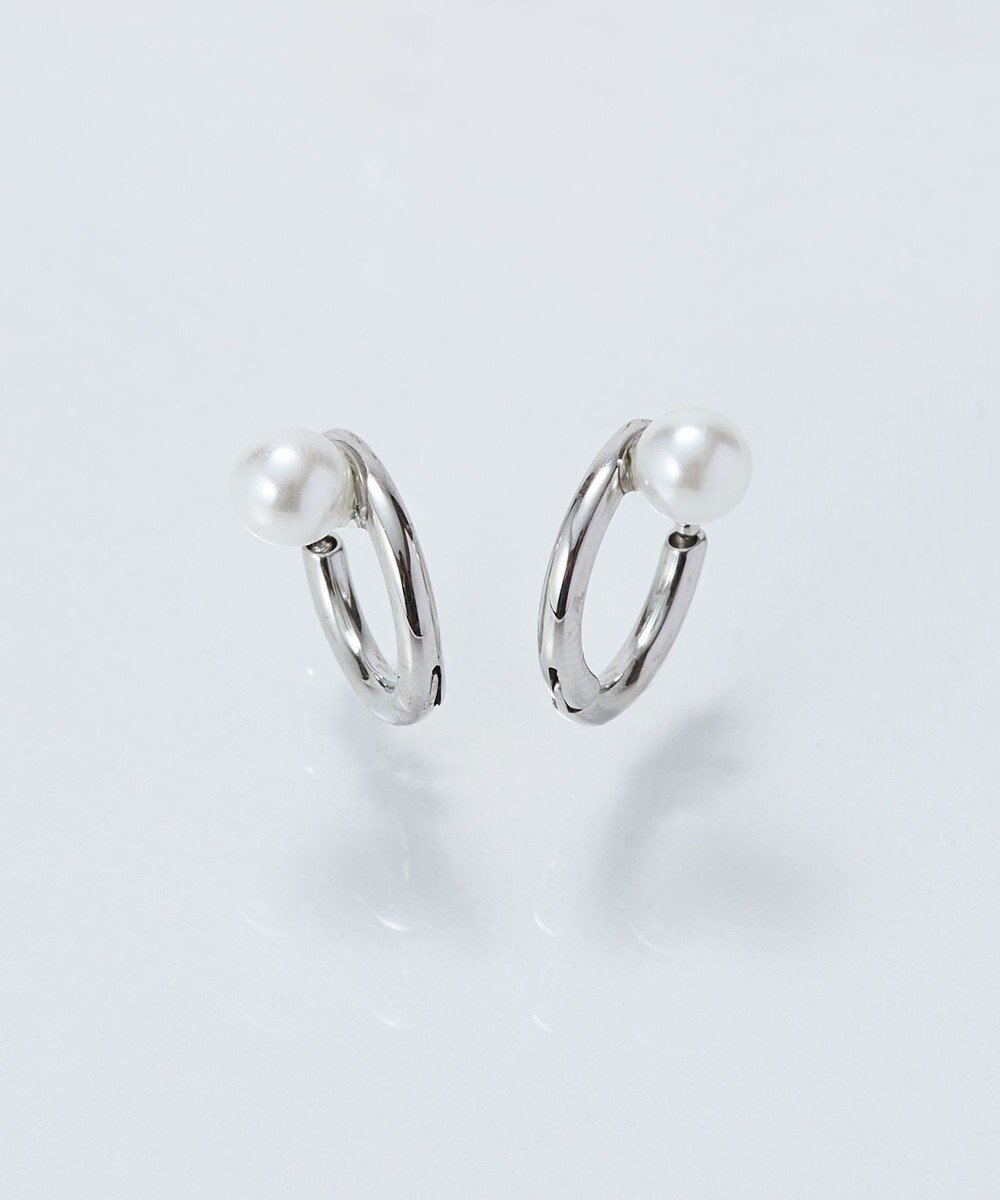 【フィービィー/phoebe】の【金属アレルギー対応】イージーパールフープピアス/サージカルステンレス シルバー 人気、トレンドファッション・服の通販 founy(ファニー) 　ファッション　Fashion　レディースファッション　Fashion for Women　アクセサリー　Fashion Accessories　シルバー　Silver, Metallic Silver　シンプル　Simple, Minimal　パール　Pearl, Pearl Accent　フープ　Hoop, Hoop Earrings　モチーフ　Motif, Design Theme　エレガント 上品　Elegant　 other-1|ID: prp329100004784785 ipo3291000000034735611