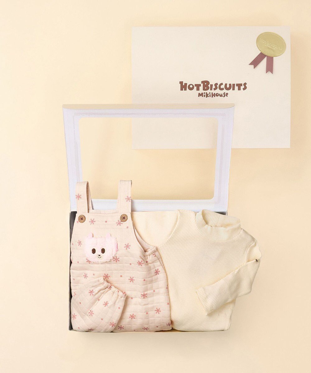 【ミキハウスホットビスケッツ/MIKI HOUSE HOT BISCUITS / KIDS】のキルト素材 オーバーオール&Tシャツギフトセット【BOX付き】 インテリア・キッズ・メンズ・レディースファッション・服の通販 founy(ファニー) ファッション Fashion キッズファッション Fashion for Kids おすすめ Recommended / Our Picks キルト Quilt, Quilted Fabric ギフト プレゼント Gift / Present セパレート Separate, Two-Piece フィット Fit, Slim Fit ベビー Baby, Babywear ポケット Pocket, Pocket Detail モックネック Mock Neck, Short Turtleneck アイボリー|ID: prp329100004784792 ipo3291000000034735642