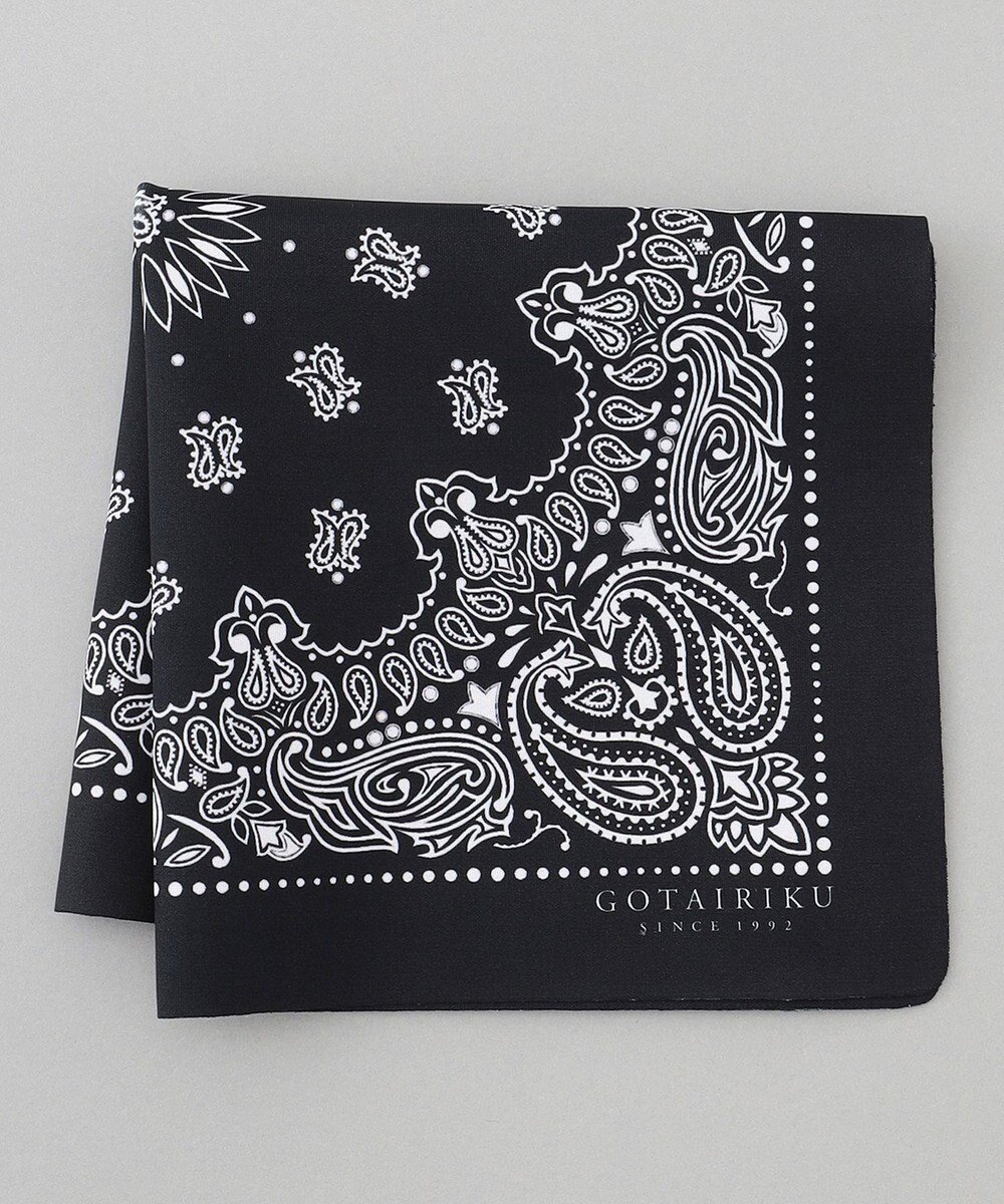 【五大陸/gotairiku / MEN】のBOX入りでギフトに最適【高機能吸水 / 抗菌防臭加工/シワになりにくい】バンダナハンカチ インテリア・キッズ・メンズ・レディースファッション・服の通販 founy(ファニー) 　ファッション　Fashion　メンズファッション　Fashion for Men　吸水　Absorbent, Quick-Dry　抗菌　Antibacterial, Bacteria-Resistant　財布　Wallet, Purse　タオル　Towel, Bath Towel　ハンカチ　Handkerchief, Hanky　ハンド　Hand, Handmade　プリント　Print, Printed Pattern　ボックス　Boxy, Box Shape　日本製　Made In Japan　夏　Summer　ギフト プレゼント　Gift / Present　ブラック×ペイズリー|ID: prp329100004784795 ipo3291000000034735656