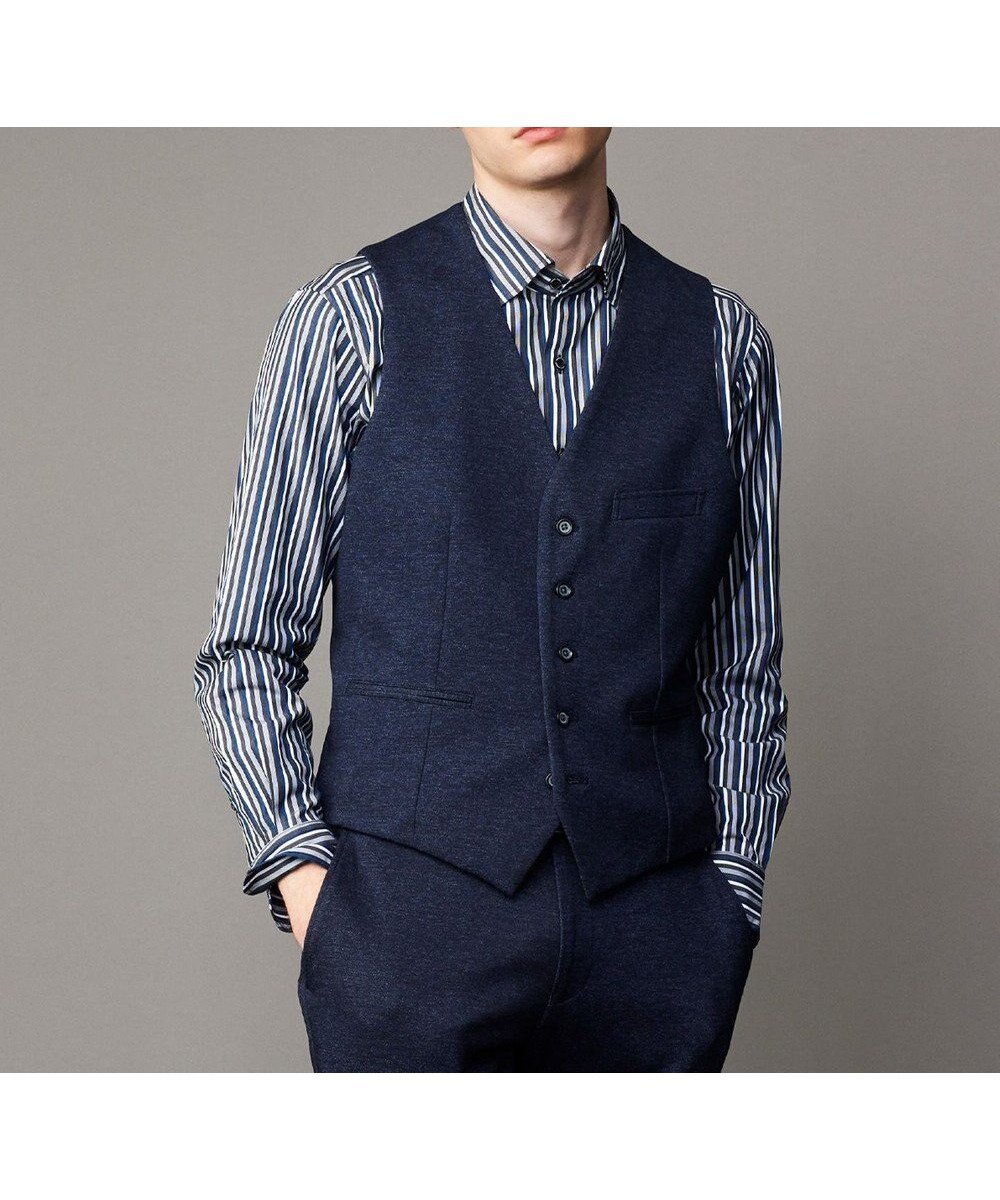 【ジョセフ アブード/JOSEPH ABBOUD / MEN】の【ストレッチ/多機能】ツィーディジャージ ベスト インテリア・キッズ・メンズ・レディースファッション・服の通販 founy(ファニー) ファッション Fashion メンズファッション Fashion for Men トップス・カットソー Cut & Sew Tops ベスト・ジレ Vests & Gilets シンプル Simple, Minimal ストレッチ Stretch, Stretchy Fabric ツイード Twill, Twill Weave プリント Print, Printed Pattern ベスト Vest, Waistcoat エレガント 上品 Elegant A/W・秋冬 Autumn/Winter ネイビー系|ID: prp329100004784801 ipo3291000000034735680