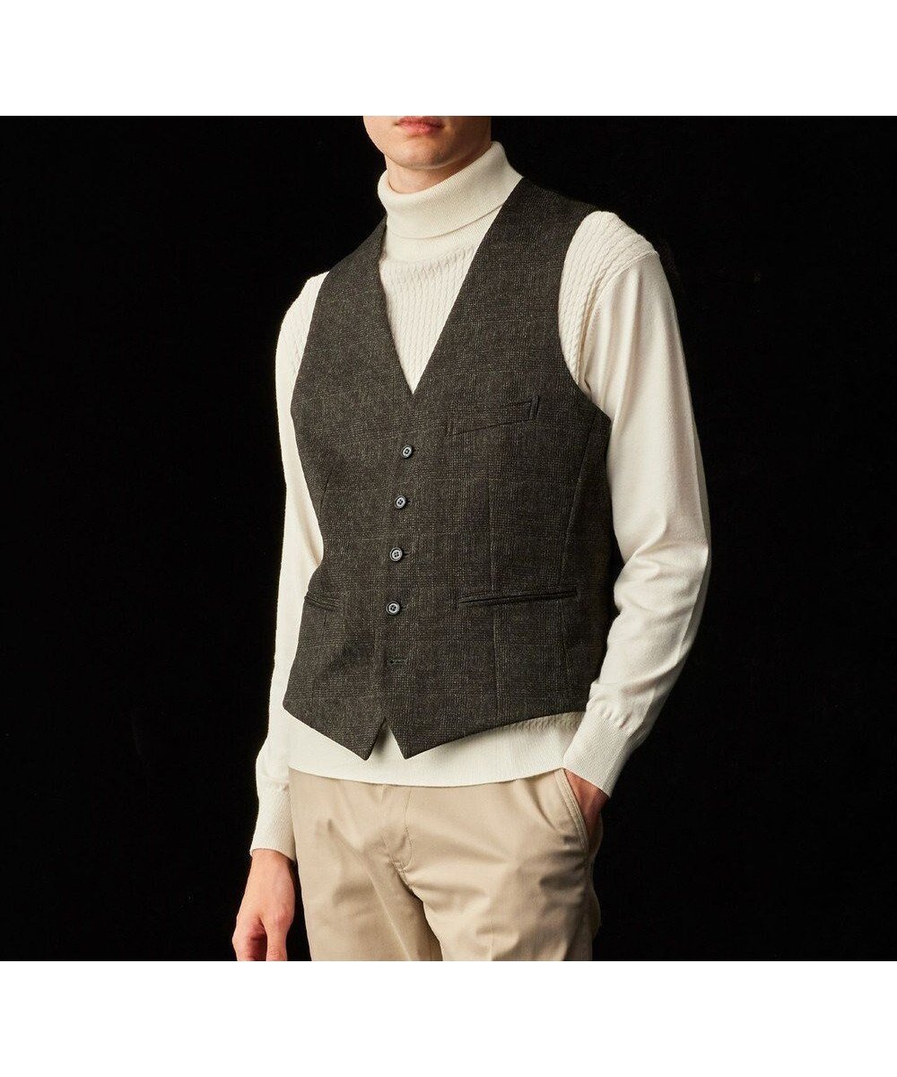【ジョセフ アブード/JOSEPH ABBOUD / MEN】の【ストレッチ/多機能】ツィーディジャージ ベスト インテリア・キッズ・メンズ・レディースファッション・服の通販 founy(ファニー) ファッション Fashion メンズファッション Fashion for Men トップス・カットソー Cut & Sew Tops ベスト・ジレ Vests & Gilets シンプル Simple, Minimal ストレッチ Stretch, Stretchy Fabric ツイード Twill, Twill Weave プリント Print, Printed Pattern ベスト Vest, Waistcoat エレガント 上品 Elegant A/W・秋冬 Autumn/Winter ダークブラウン系4|ID: prp329100004784801 ipo3291000000034735681