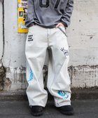 【ウィゴー/WEGO / MEN】のグラフィックデニムパンツ グレー|ID: prp329100004784807 ipo3291000000034735712