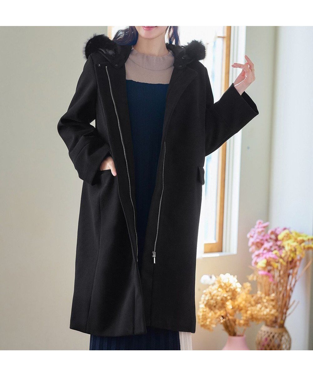 【ティアクラッセ/Tiaclasse】の2WAYフード付きフェイクウールコート インテリア・キッズ・メンズ・レディースファッション・服の通販 founy(ファニー) ファッション Fashion レディースファッション Fashion for Women アウター Coat / Outerwear Collection コート・ロングコート・ピーコート Long Coats, Peacoats & More レディースジャケット・軽アウター Jackets エレガント 上品 Elegant 秋 Autumn シンプル Simple, Minimal ジャケット Jacket, Outerwear 長袖 Long Sleeve, Full Sleeve フェイクファー Faux Fur, Imitation Fur ポケット Pocket, Pocket Detail 防寒 Cold Protection, Winter-Ready ロング Long, Long-Length 冬 Winter / This Winter A/W・秋冬 Autumn/Winter ブラック|ID: prp329100004784813 ipo3291000000035697513