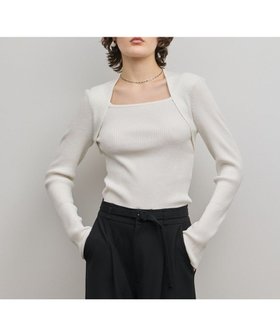 【グレース コンチネンタル/GRACE CONTINENTAL】のスクエアリブニットトップ 人気、トレンドファッション・服の通販 founy(ファニー) ファッション Fashion レディースファッション Fashion for Women トップス・カットソー Cut & Sew Tops ニット Knit Tops & Sweaters セーター Sweater, Knitwear A/W・秋冬 Autumn/Winter |ID:prp329100004784818