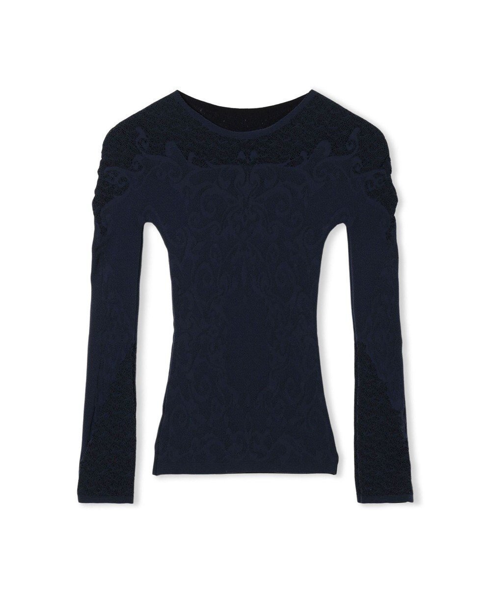 【チャコット/Chacott】の【ノーソーイングニット】リバーシブルクルーネックトップ インテリア・キッズ・メンズ・レディースファッション・服の通販 founy(ファニー) 　ファッション　Fashion　レディースファッション　Fashion for Women　トップス・カットソー　Cut & Sew Tops　ニット　Knit Tops & Sweaters　コンパクト　Compact, Small Size　ストレッチ　Stretch, Stretchy Fabric　バレエ　Ballet, Ballet Style　フィット　Fit, Slim Fit　ヨガ　Yoga, Yoga Wear　リバーシブル　Reversible, Two-Sided　レギンス　Leggings, Stretch Pants　レーシー　Lacy, Lace-Like　ワーク　Workwear, Utility Style　おすすめ　Recommended / Our Picks　ネイビー|ID: prp329100004784828 ipo3291000000034735812