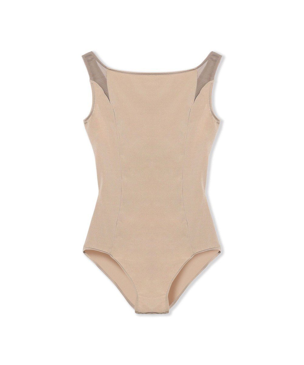 【チャコット/Chacott】の【Nela ライン】ノースリーブレオタード インテリア・キッズ・メンズ・レディースファッション・服の通販 founy(ファニー) 　ファッション　Fashion　レディースファッション　Fashion for Women　トップス・カットソー　Cut & Sew Tops　キャミソール&ノースリーブ　Camisoles & Sleeveless Tops　カッティング　Cutting Detail　クール　Cool, Chic　シンプル　Simple, Minimal　チュール　Tulip, Tulip Motif　ノースリーブ　Sleeveless, No-Sleeve　フェミニン　Feminine, Girly　モダン　Modern, Contemporary　エレガント 上品　Elegant　ベージュ|ID: prp329100004784837 ipo3291000000034735844