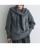 【クラフトスタンダードブティック/CRAFT STANDARD BOUTIQUE】のフードストール付きニットプルオーバー Charcoal Gray|ID: prp329100004784843 ipo3291000000034735860