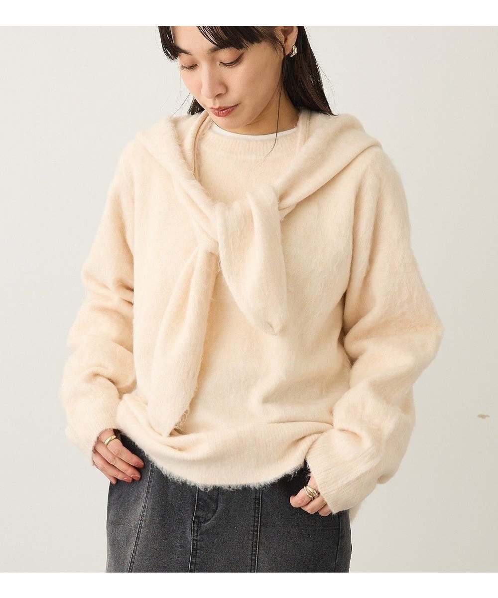 【クラフトスタンダードブティック/CRAFT STANDARD BOUTIQUE】のフードストール付きニットプルオーバー 人気、トレンドファッション・服の通販 founy(ファニー) 　ファッション　Fashion　レディースファッション　Fashion for Women　スカーフ　Scarf, Neckwear　ストール　Stole, Wrap　セーター　Sweater, Knitwear　デニム　Denim, Jeans Material　ポケット　Pocket, Pocket Detail　リラックス　Relax, Relaxed Fit　ワイド　Wide, Wide Fit　冬　Winter / This Winter　A/W・秋冬　Autumn/Winter　エレガント 上品　Elegant　 other-1|ID: prp329100004784843 ipo3291000000035585937