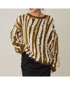 【クラフトスタンダードブティック/CRAFT STANDARD BOUTIQUE】のバイカラーフリンジニットプルオーバー Khaki|ID: prp329100004784845 ipo3291000000034735869