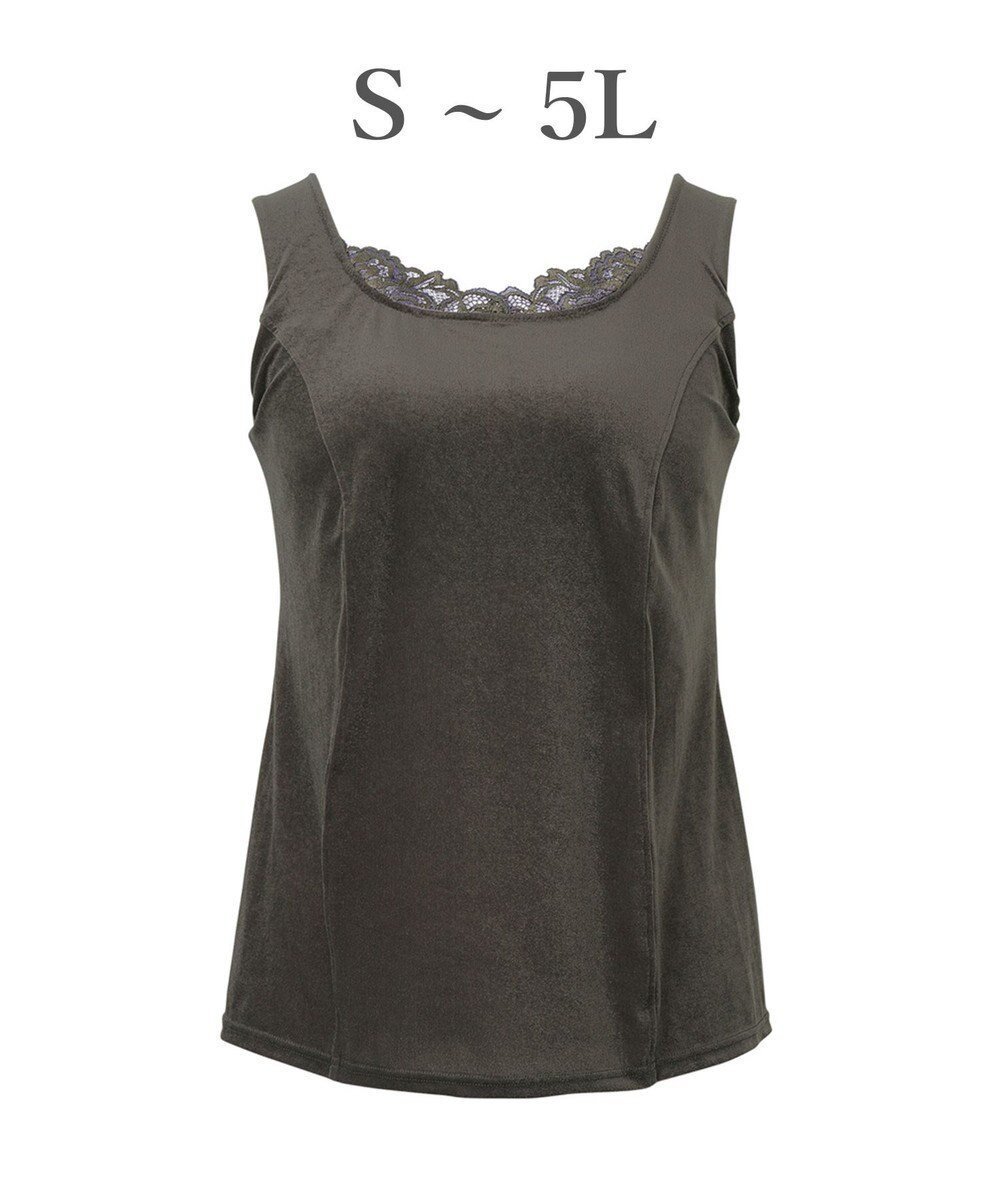 【ブラデリス ニューヨーク/BRADELIS New York】の【BRADELIS NewYork peace】シャイニーベロアブラキャミ25 カップ付き ブラトップ 補正 下着 インテリア・キッズ・メンズ・レディースファッション・服の通販 founy(ファニー) 　ファッション　Fashion　レディースファッション　Fashion for Women　トップス・カットソー　Cut & Sew Tops　キャミソール&ノースリーブ　Camisoles & Sleeveless Tops　ベロアトップス　Velour Tops / Velvet-Look Items　下着・ランジェリー　Lingerie & Intimates　アンダーウェア・ベースインナー・肌着　Underwear / Base Layer / Undergarments　アンダー　Underwear Essentials　インナー　Innerwear　ショルダー　Shoulder, Shoulder Strap　ストレッチ　Stretch, Stretchy Fabric　パターン　Pattern, Design Print　ビスチェ　Bustier, Corset Top　フィット　Fit, Slim Fit　ベロア　Velour, Soft Velvet　ポケット　Pocket, Pocket Detail　メッシュ　Mesh, Net Fabric　ラグジュアリー　Luxury, Elegant　ランジェリー　Lingerie, Intimate Wear　レース　Lace, Lace Fabric　ワイヤー　Wire, Wired Bra　おすすめ　Recommended / Our Picks　チャコール|ID: prp329100004784856 ipo3291000000034735939