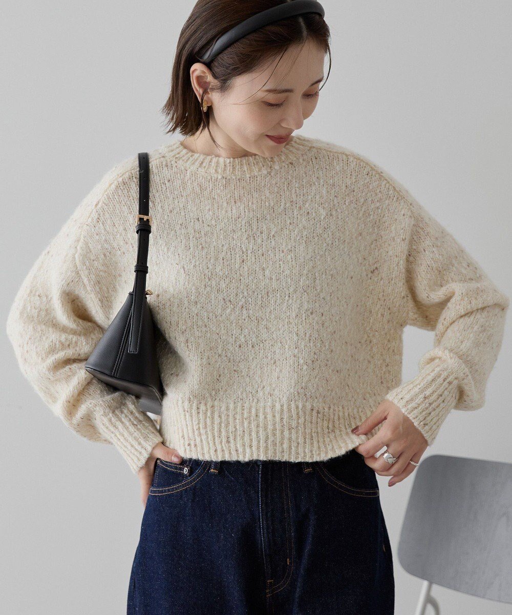 【アメリカンホリック/AMERICAN HOLIC】のラメmixネップニットプルオーバー インテリア・キッズ・メンズ・レディースファッション・服の通販 founy(ファニー) 　ファッション　Fashion　レディースファッション　Fashion for Women　トップス・カットソー　Cut & Sew Tops　ニット　Knit Tops & Sweaters　カジュアルプルオーバー・ニットトップス　Pullovers & Knit Tops / Casual Pullovers　アメリカン　American Style　インナー　Innerwear　シンプル　Simple, Minimal　スタイリッシュ　Stylish, Fashionable　セーター　Sweater, Knitwear　バランス　Balance, Style Balance　ポケット　Pocket, Pocket Detail　ミックス　Mix, Mixed Style　A/W・秋冬　Autumn/Winter　エレガント 上品　Elegant　Ivory|ID: prp329100004784866 ipo3291000000034735990