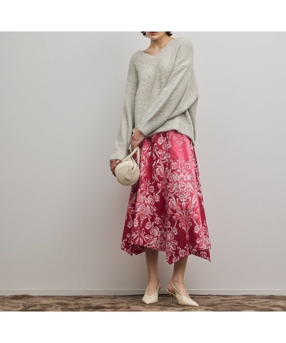 【グレース コンチネンタル/GRACE CONTINENTAL】のオーナメントジャガードハンカチヘムスカート インテリア・キッズ・メンズ・レディースファッション・服の通販 founy(ファニー) ファッション Fashion レディースファッション Fashion for Women スカート Skirts ヘムライン Hemline, Bottom Cut A/W・秋冬 Autumn/Winter ピンク|ID: prp329100004784868 ipo3291000000034736000