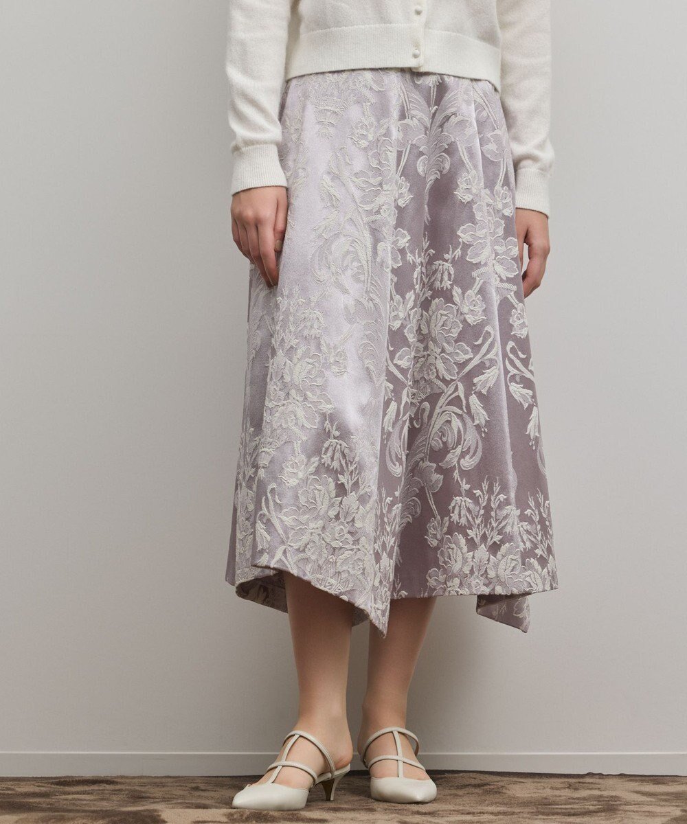 【グレース コンチネンタル/GRACE CONTINENTAL】のオーナメントジャガードハンカチヘムスカート インテリア・キッズ・メンズ・レディースファッション・服の通販 founy(ファニー) ファッション Fashion レディースファッション Fashion for Women スカート Skirts ホリデーシーズン Holiday Season エレガント 上品 Elegant 夏 Summer 春 Spring S/S・春夏 SS, Spring/Summer, Warm Season ラベンダー|ID: prp329100004784868 ipo3291000000035697561