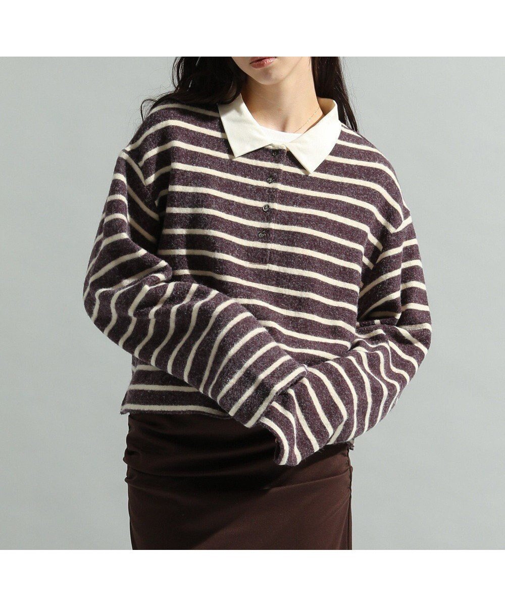 【クラフトスタンダードブティック/CRAFT STANDARD BOUTIQUE】のボーダーラガープルオーバー インテリア・キッズ・メンズ・レディースファッション・服の通販 founy(ファニー) 　ファッション　Fashion　レディースファッション　Fashion for Women　トップス・カットソー　Cut & Sew Tops　シャツ・ブラウス・オフィスカジュアル　Elegant Blouses & Button-Ups　ロングTシャツ・Tシャツ　Longline T-Shirts & Tees　カジュアルプルオーバー・ニットトップス　Pullovers & Knit Tops / Casual Pullovers　カットソー・ベーシックTシャツ　Cut-and-Sewn Tops / Stretch Tees & Basics　カットソー　Cut and Sewn Top　コンパクト　Compact, Small Size　コーデュロイ　Corduroy, Cord Fabric　ショート　Short, Short Length　ストレッチ　Stretch, Stretchy Fabric　バランス　Balance, Style Balance　ボトム　Bottoms, Lower Wear　ボーダー　Border, Stripe　ポケット　Pocket, Pocket Detail　リラックス　Relax, Relaxed Fit　ワイド　Wide, Wide Fit　A/W・秋冬　Autumn/Winter　おすすめ　Recommended / Our Picks　Deep Purple|ID: prp329100004784874 ipo3291000000035549483