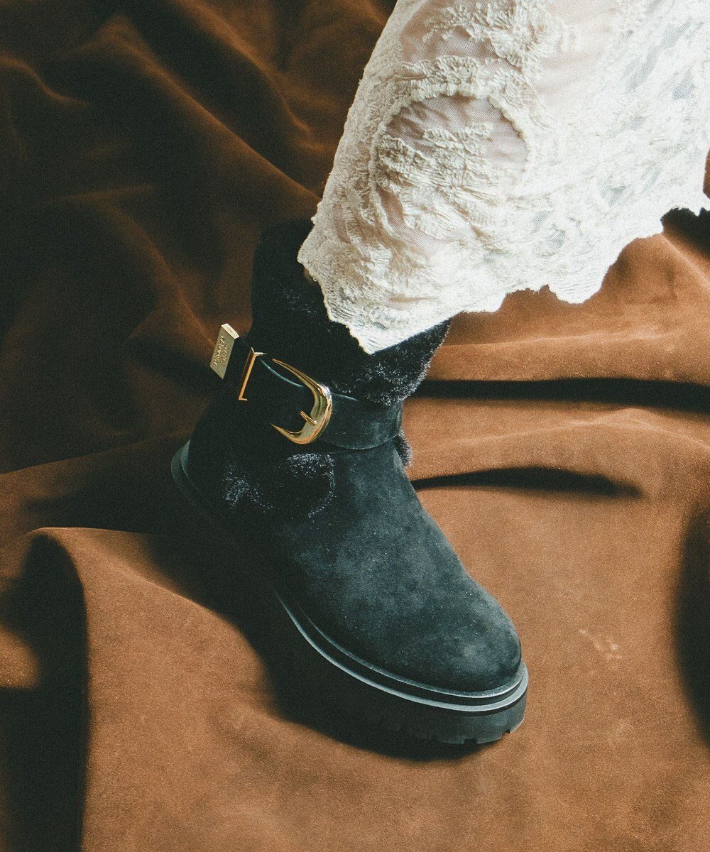 【スティーブマデン/STEVE MADDEN】のLODGE ファースエードバックルショートブーツ インテリア・キッズ・メンズ・レディースファッション・服の通販 founy(ファニー) ファッション Fashion レディースファッション Fashion for Women バッグ Bags 厚底 Platform Shoes クラシック Classic, Timeless Style シューズ Shoes, Footwear シンプル Simple, Minimal デニム Denim, Jeans Material ラグジュアリー Luxury, Elegant 冬 Winter / This Winter A/W・秋冬 Autumn/Winter ブラックスエード|ID: prp329100004784877 ipo3291000000034736047