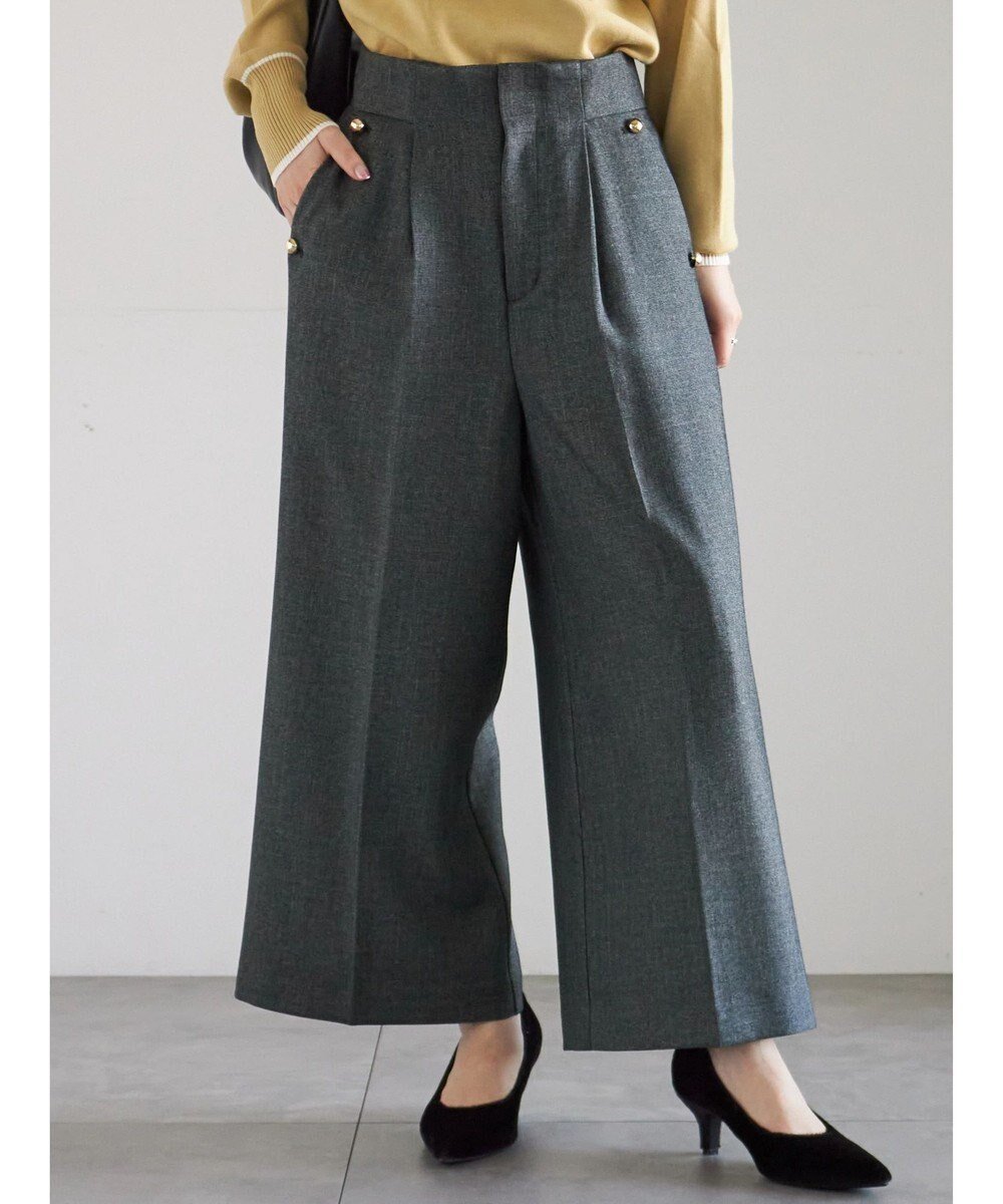 【テチチ/Te chichi】のツイーディーワイドクロップトパンツ インテリア・キッズ・メンズ・レディースファッション・服の通販 founy(ファニー) 　ファッション　Fashion　レディースファッション　Fashion for Women　パンツ　Pants & Trousers　タイツ　Tights, Legwear　ツイード　Twill, Twill Weave　ワイド　Wide, Wide Fit　エレガント 上品　Elegant　ビジネス 仕事 通勤　Business / Work / Commuting　冬　Winter / This Winter　夏　Summer　S/S・春夏　SS, Spring/Summer, Warm Season　A/W・秋冬　Autumn/Winter　ネイビー|ID: prp329100004784888 ipo3291000000035410190