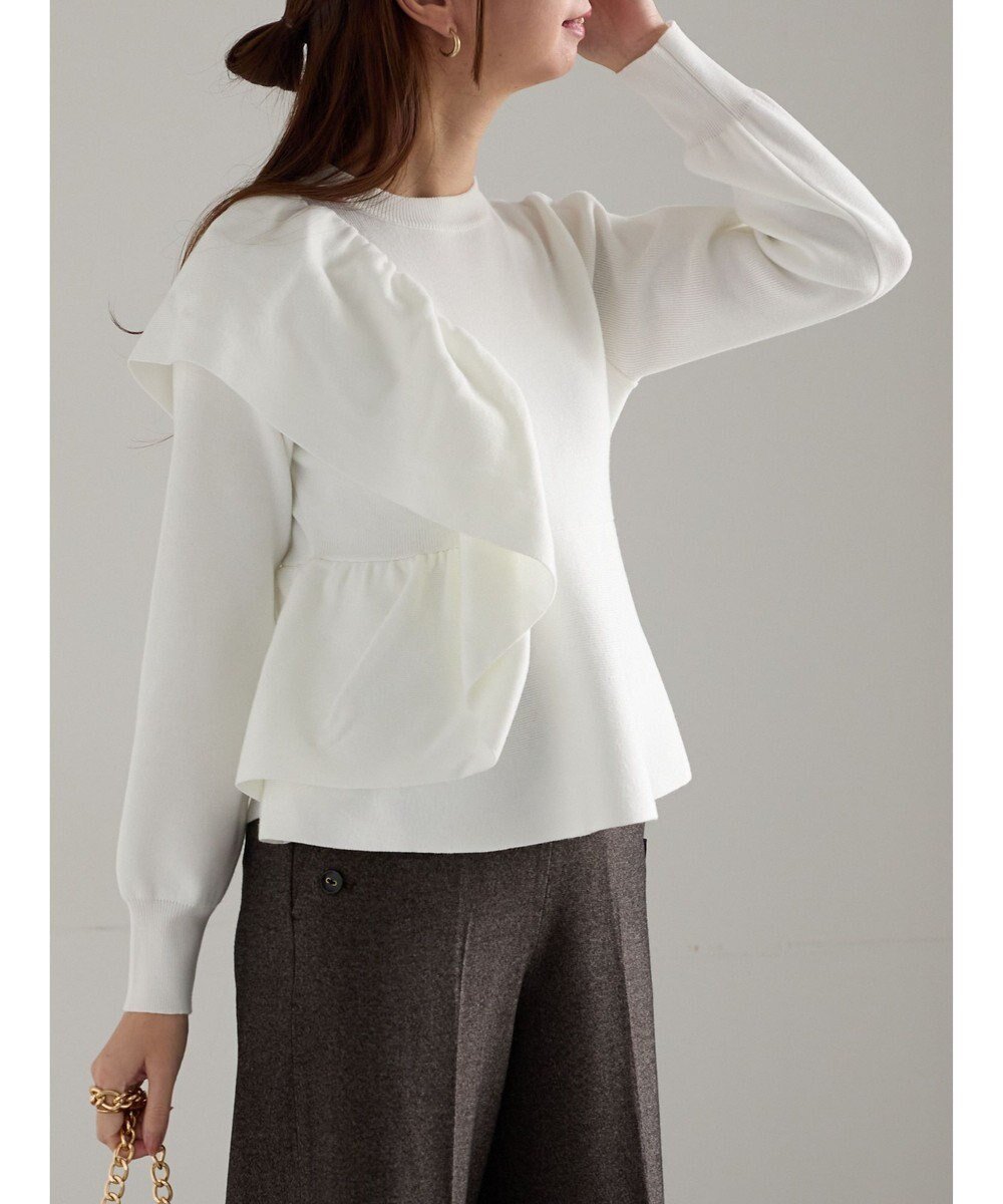 【テチチ/Te chichi】のアシンメトリーフリルニット《2025winter catalog item》 人気、トレンドファッション・服の通販 founy(ファニー) ファッション Fashion レディースファッション Fashion for Women トップス・カットソー Cut & Sew Tops ニット Knit Tops & Sweaters 2025年 2025 2025-2026秋冬・A/W Autumn/Winter 2025–26 AW25–26 冬 Winter / This Winter おすすめ Recommended / Our Picks アシンメトリー Asymmetrical Style クール Cool, Chic シンプル Simple, Minimal スラックス Slacks, Dress Pants セーター Sweater, Knitwear トレンド Trend, Trending Now フェミニン Feminine, Girly フリル Frill, Ruffle ペプラム Peplum, Flared Hem 夏 Summer S/S・春夏 SS, Spring/Summer, Warm Season A/W・秋冬 Autumn/Winter other-1|ID: prp329100004784890 ipo3291000000034736090