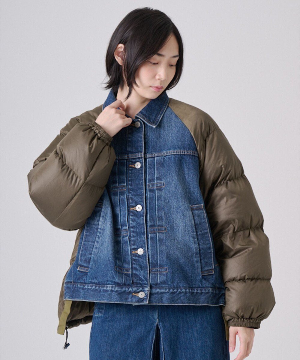 【リポトレンタアンニ/Ripo trenta anni】のP/W DENIM DOWN JK インテリア・キッズ・メンズ・レディースファッション・服の通販 founy(ファニー) ファッション Fashion レディースファッション Fashion for Women アウター Coat / Outerwear Collection コート・ロングコート・ピーコート Long Coats, Peacoats & More レディースジャケット・軽アウター Jackets インナー Innerwear ジャケット Jacket, Outerwear ダウン Down, Puffer デニム Denim, Jeans Material 防寒 Cold Protection, Winter-Ready ルーズ Loose, Oversized A/W・秋冬 Autumn/Winter KHAKI|ID: prp329100004784893 ipo3291000000034736109
