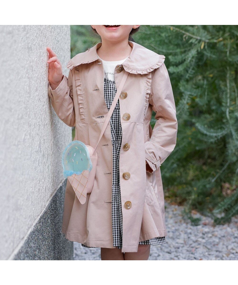 【エニィ/ANY / KIDS】のトレンチ コート 人気、トレンドファッション・服の通販 founy(ファニー) 　ファッション　Fashion　キッズファッション　Fashion for Kids　アウター　Coat Outerwear /Kids　ジャケット　Jacket, Outerwear　トレンチ　Trench, Trench Coat　フリル　Frill, Ruffle　プリーツ　Pleats, Pleated　ポケット　Pocket, Pocket Detail　リボン　Ribbon, Bow　夏　Summer　春　Spring　S/S・春夏　SS, Spring/Summer, Warm Season　 other-1|ID: prp329100004787048 ipo3291000000034745395