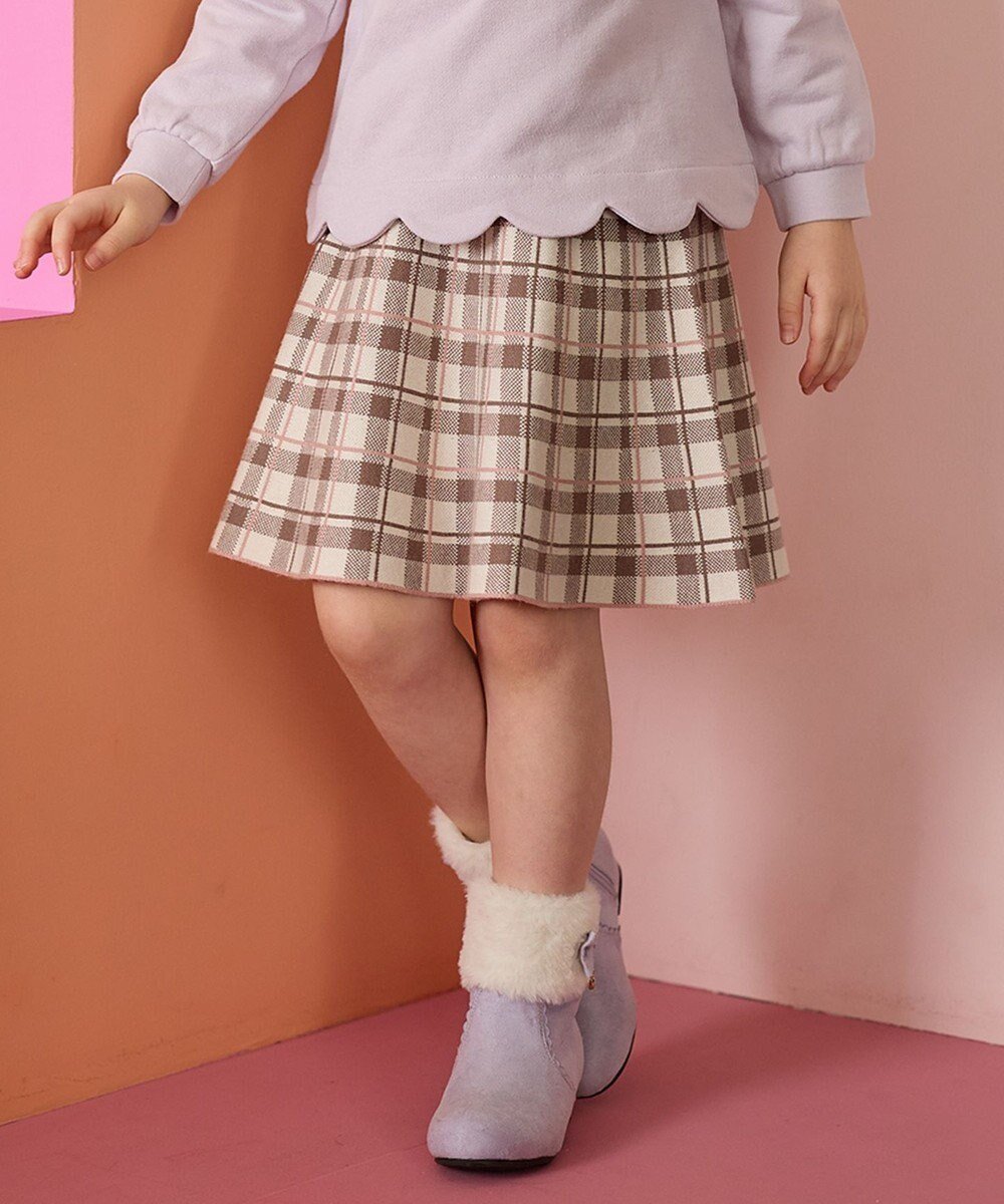 【エニィ/ANY / KIDS】のしあわせタッチ ニット スカート 人気、トレンドファッション・服の通販 founy(ファニー) 　ファッション　Fashion　キッズファッション　Fashion for Kids　チェック　Check, Plaid, Tartan　ポケット　Pocket, Pocket Detail　洗える　Machine Washable　A/W・秋冬　Autumn/Winter　 other-1|ID: prp329100004787060 ipo3291000000034745437