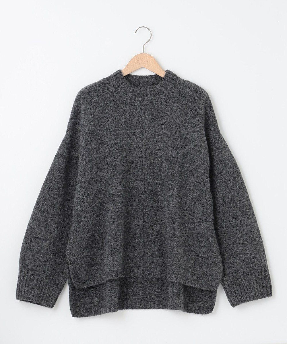 【シェアパーク/SHARE PARK】のスフレヤーンモックネックニット インテリア・キッズ・メンズ・レディースファッション・服の通販 founy(ファニー) 　ファッション　Fashion　レディースファッション　Fashion for Women　トップス・カットソー　Cut & Sew Tops　ニット　Knit Tops & Sweaters　スリット　Slit, Slit Detail　セーター　Sweater, Knitwear　フロント　Front, Front Design　リラックス　Relax, Relaxed Fit　A/W・秋冬　Autumn/Winter　再入荷　Restock / Back in Stock　ライトグレー系|ID: prp329100004787085 ipo3291000000034745606