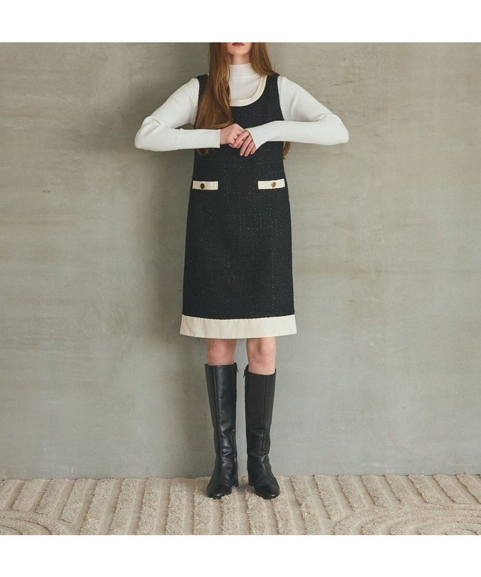 【グレース コンチネンタル/GRACE CONTINENTAL】のツイードトリミングワンピース インテリア・キッズ・メンズ・レディースファッション・服の通販 founy(ファニー) https://founy.com/ ファッション Fashion レディースファッション Fashion for Women ワンピース Dresses イタリア Italy グログラン Grosgrain, Grosgrain Ribbon ツイード Twill, Twill Weave A/W・秋冬 Autumn/Winter |ID: prp329100004787091 ipo3291000000034745634