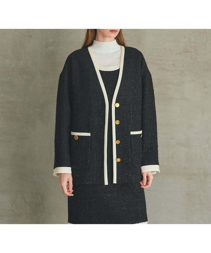 【グレース コンチネンタル/GRACE CONTINENTAL】のツイードトリミングジャケット インテリア・キッズ・メンズ・レディースファッション・服の通販 founy(ファニー) https://founy.com/ ファッション Fashion レディースファッション Fashion for Women アウター Coat / Outerwear Collection レディースジャケット・軽アウター Jackets ノーカラージャケット / シンプル上品コーデ Collarless Jackets イタリア Italy カーディガン Cardigan, Knitwear ジャケット Jacket, Outerwear ツイード Twill, Twill Weave トリミング Trimming, Decorative Edge A/W・秋冬 Autumn/Winter |ID: prp329100004787092 ipo3291000000034745636