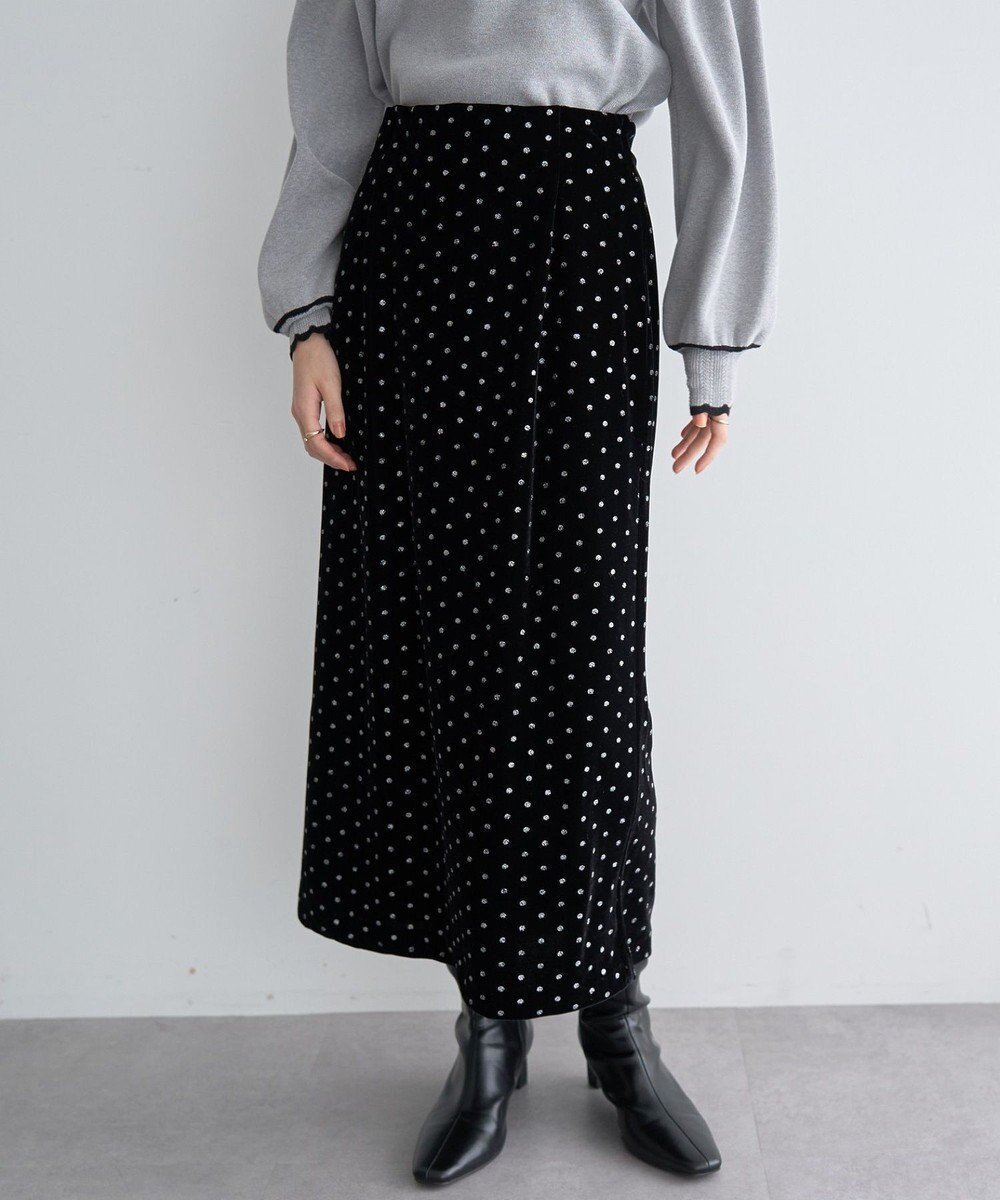 【イェッカ ヴェッカ/YECCA VECCA】のグリッタードットベロアナロースカート 人気、トレンドファッション・服の通販 founy(ファニー) 　ファッション　Fashion　レディースファッション　Fashion for Women　スカート　Skirts　おすすめ　Recommended / Our Picks　セットアップ　Set-Up, Coordinated Outfit　ベロア　Velour, Soft Velvet　ホリデーシーズン　Holiday Season　ポケット　Pocket, Pocket Detail　ヴィンテージ　Vintage Style　A/W・秋冬　Autumn/Winter　 other-1|ID: prp329100004787097 ipo3291000000034745649