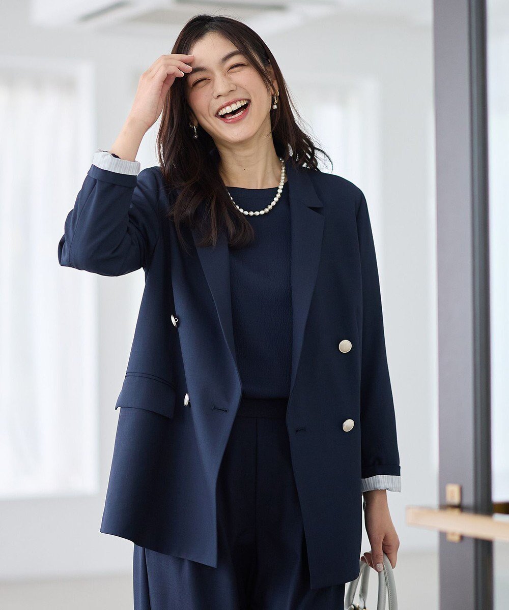 【エニー/ANY】のイージーケアライトストレッチダブルテーラードジャケット 人気、トレンドファッション・服の通販 founy(ファニー) ファッション Fashion レディースファッション Fashion for Women アウター Coat / Outerwear Collection レディースジャケット・軽アウター Jackets テーラードジャケット / 通勤・きれいめスタイル Tailored Jackets & Blazers 春 Spring ジャケット Jacket, Outerwear ジーンズ Jeans, Denim Pants ストライプ Stripe, Striped Pattern ストレッチ Stretch, Stretchy Fabric スラックス Slacks, Dress Pants ダブル Double, Double-Breasted ツイード Twill, Twill Weave デニム Denim, Jeans Material バランス Balance, Style Balance S/S・春夏 SS, Spring/Summer, Warm Season おすすめ Recommended / Our Picks 夏 Summer エレガント 上品 Elegant other-1|ID: prp329100004787104 ipo3291000000034745672