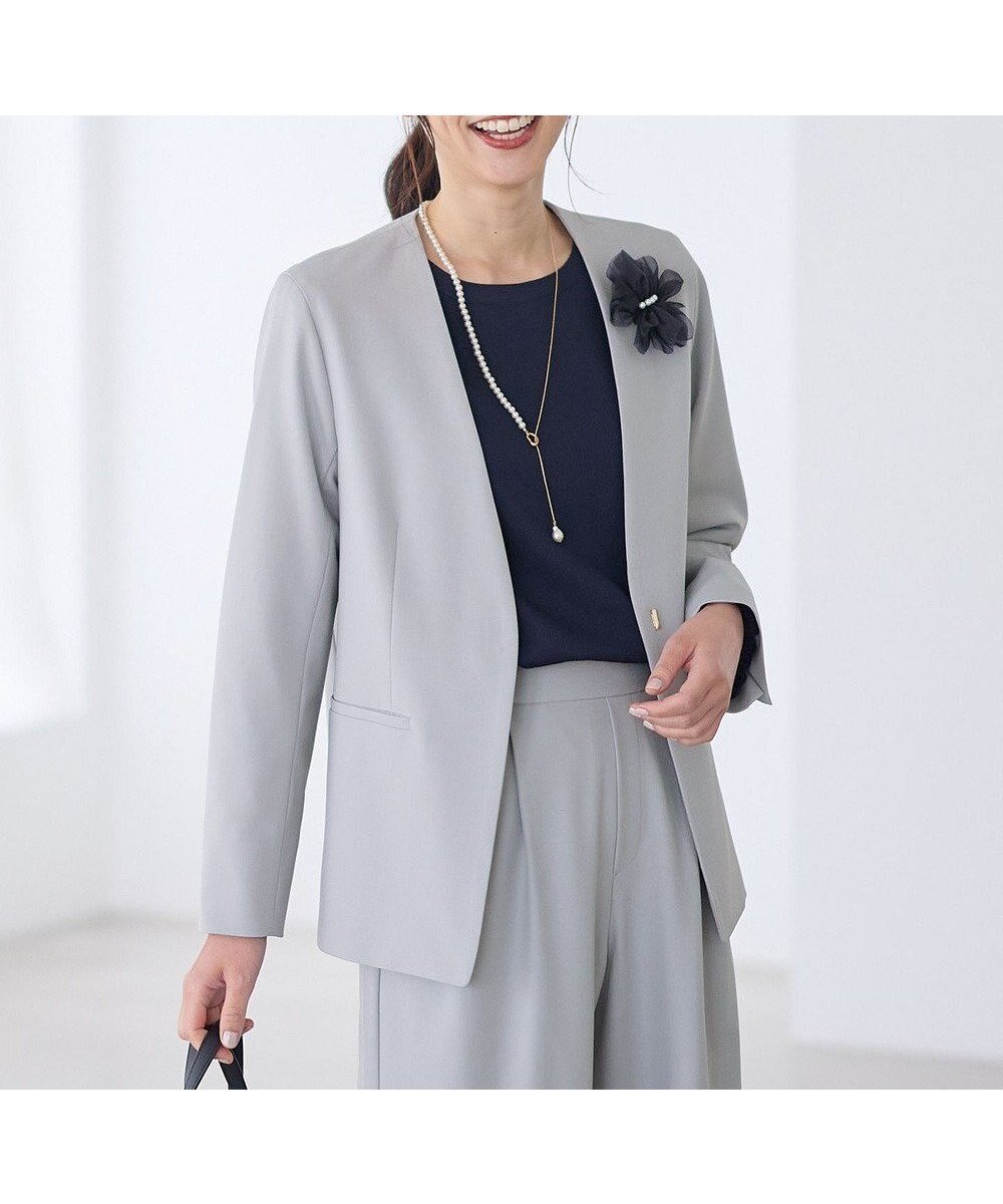 【エニー/ANY】のイージーケアライトストレッチノーカラージャケット 人気、トレンドファッション・服の通販 founy(ファニー) 　ファッション　Fashion　レディースファッション　Fashion for Women　アウター　Coat / Outerwear Collection　レディースジャケット・軽アウター　Jackets　ノーカラージャケット / シンプル上品コーデ　Collarless Jackets　春　Spring　ジャケット　Jacket, Outerwear　ストレッチ　Stretch, Stretchy Fabric　バランス　Balance, Style Balance　ワイド　Wide, Wide Fit　S/S・春夏　SS, Spring/Summer, Warm Season　夏　Summer　セレモニー　Ceremony　 other-1|ID: prp329100004787105 ipo3291000000034745675