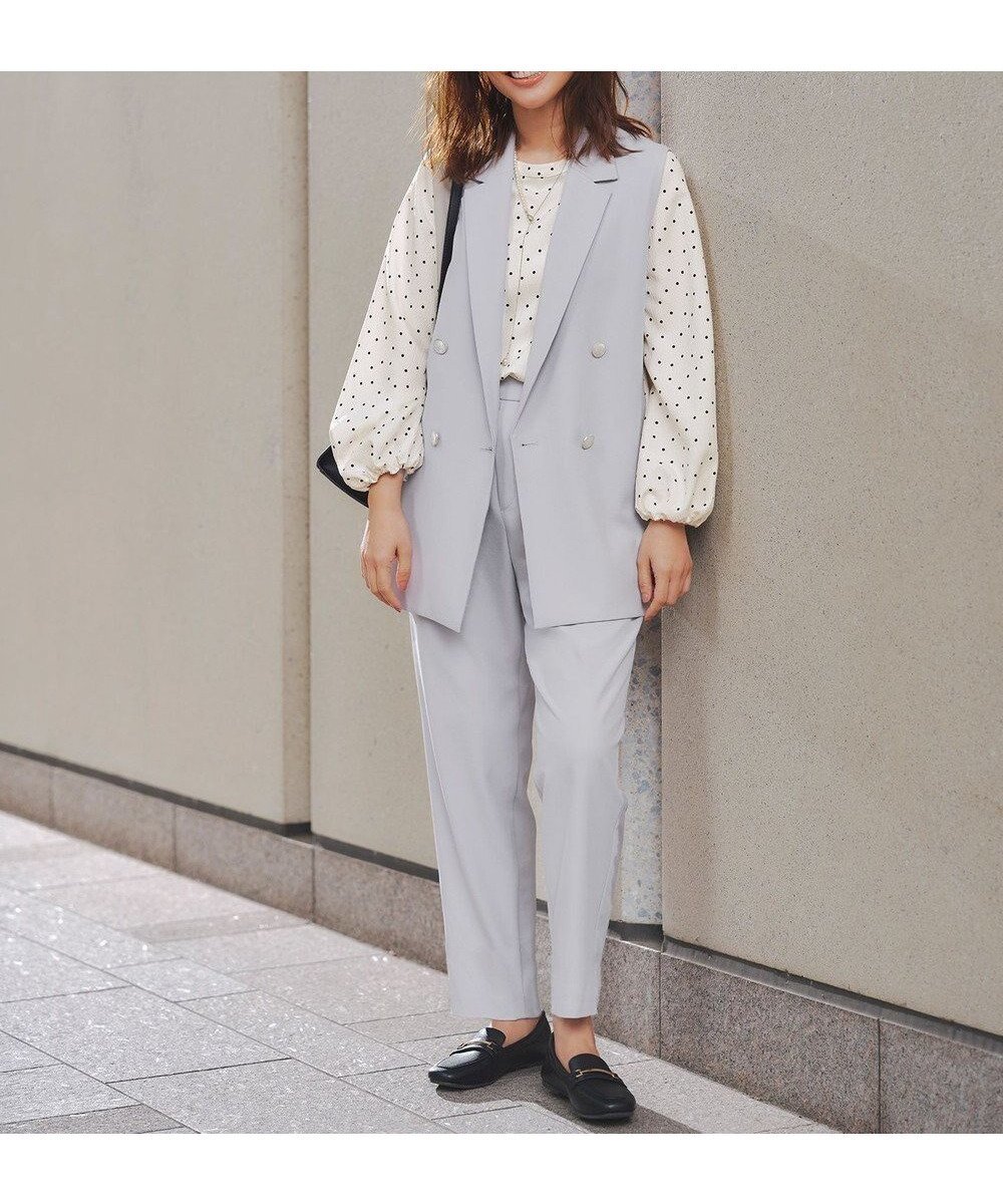 【エニー/ANY】のイージーケアライトストレッチテーパードパンツ インテリア・キッズ・メンズ・レディースファッション・服の通販 founy(ファニー) 　ファッション　Fashion　レディースファッション　Fashion for Women　パンツ　Pants & Trousers　春　Spring　洗える　Machine Washable　カットソー　Cut and Sewn Top　ジャケット　Jacket, Outerwear　ストレッチ　Stretch, Stretchy Fabric　テーパード　Tapered, Tapered Pants　定番　Standard, Basic Item　フラット　Flat, Flat Shoes　S/S・春夏　SS, Spring/Summer, Warm Season　夏　Summer　セレモニー　Ceremony　ライトグレー|ID: prp329100004787106 ipo3291000000034922696