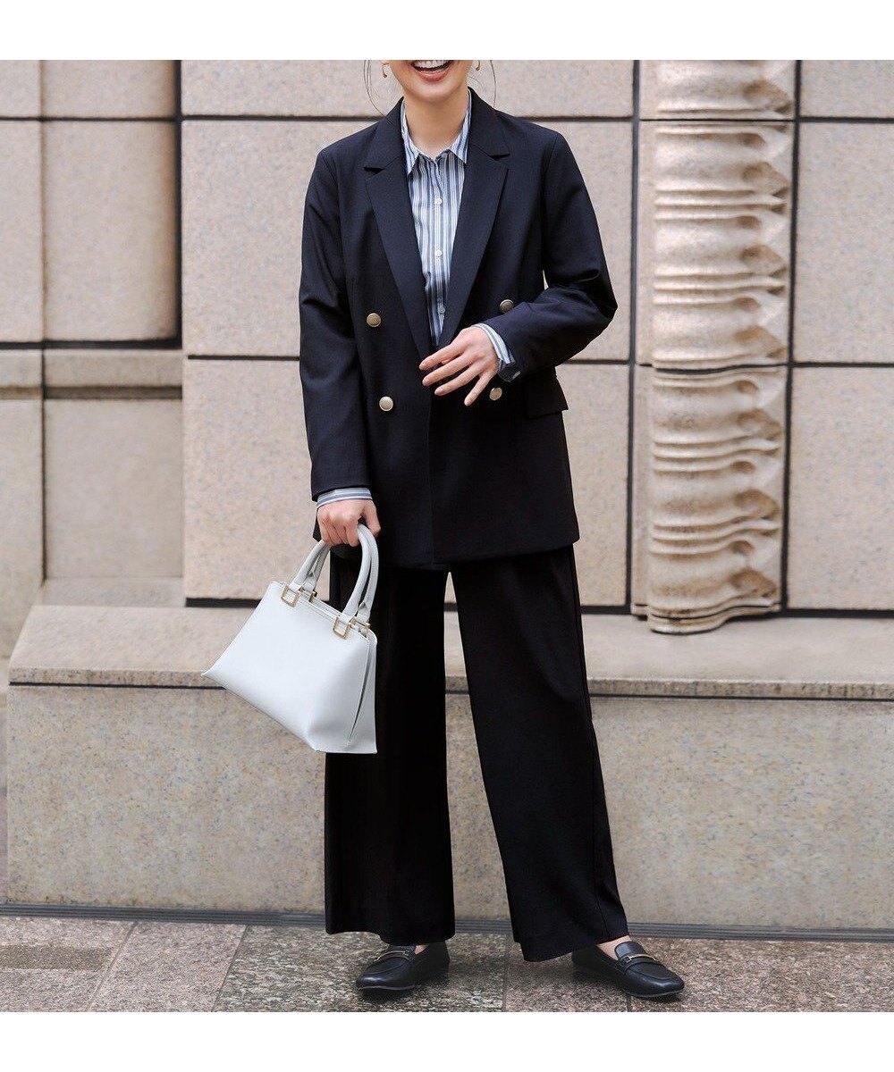 【エニー/ANY】のイージーケアライトストレッチワイドパンツ インテリア・キッズ・メンズ・レディースファッション・服の通販 founy(ファニー) 　ファッション　Fashion　レディースファッション　Fashion for Women　パンツ　Pants & Trousers　春　Spring　洗える　Machine Washable　カットソー　Cut and Sewn Top　ジャケット　Jacket, Outerwear　ストレッチ　Stretch, Stretchy Fabric　スラックス　Slacks, Dress Pants　セットアップ　Set-Up, Coordinated Outfit　トレンド　Trend, Trending Now　ドレープ　Drape, Draping Fabric　フラット　Flat, Flat Shoes　ワイド　Wide, Wide Fit　S/S・春夏　SS, Spring/Summer, Warm Season　夏　Summer　エレガント 上品　Elegant　セレモニー　Ceremony　ビジネス 仕事 通勤　Business / Work / Commuting　ネイビー|ID: prp329100004787107 ipo3291000000034922698