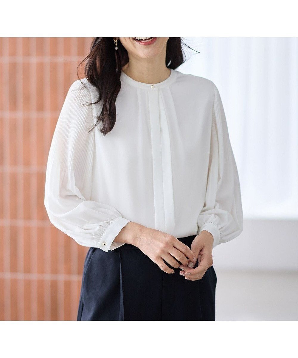 【エニー/ANY】のプリーツブラウス 人気、トレンドファッション・服の通販 founy(ファニー) 　ファッション　Fashion　レディースファッション　Fashion for Women　トップス・カットソー　Cut & Sew Tops　シャツ・ブラウス・オフィスカジュアル　Elegant Blouses & Button-Ups　インナー　Innerwear　春　Spring　洗える　Machine Washable　ジャケット　Jacket, Outerwear　フロント　Front, Front Design　プリーツ　Pleats, Pleated　羽織　Haori, Light Jacket　S/S・春夏　SS, Spring/Summer, Warm Season　おすすめ　Recommended / Our Picks　夏　Summer　 other-1|ID: prp329100004787114 ipo3291000000034745701