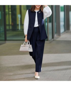 【エニー/ANY】の【3SET】きちんと見え3点コーデセット(ブラウス+ジレ+パンツ) 人気、トレンドファッション・服の通販 founy(ファニー) ファッション Fashion レディースファッション Fashion for Women アウター Coat / Outerwear Collection セットアップ Matching Sets レディースパンツ・ボトムス Pants & Trousers / Bottoms 春 Spring 洗える Machine Washable ストレッチ Stretch, Stretchy Fabric スリーブ Sleeve, Long Sleeve / Short Sleeve セットアップ Set-Up, Coordinated Outfit センター Center, Center Line テーパード Tapered, Tapered Pants 定番 Standard, Basic Item バランス Balance, Style Balance S/S・春夏 SS, Spring/Summer, Warm Season 夏 Summer セレモニー Ceremony ビジネス 仕事 通勤 Business / Work / Commuting |ID:prp329100004787115